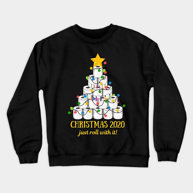 2020 Funny Quarantine Christmas Toilet Paper Tree Gifts Shirt Funny Christmas Lights Gifts Crewneck Sweatshirt by Bruna Clothing